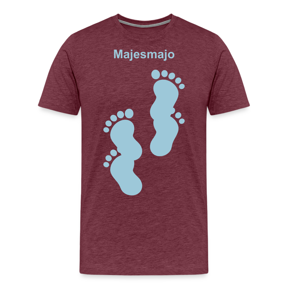 Camiseta premium hombre - rojo bordeaux salpicado