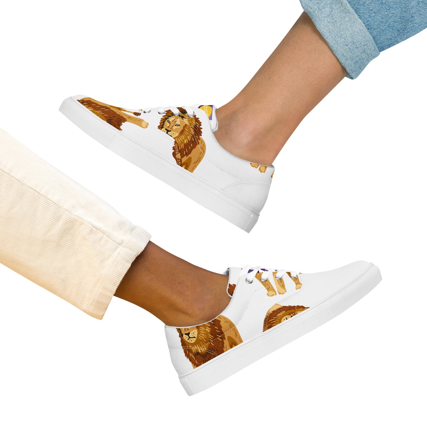 Zapatillas de lona con cordones para mujer"lion"