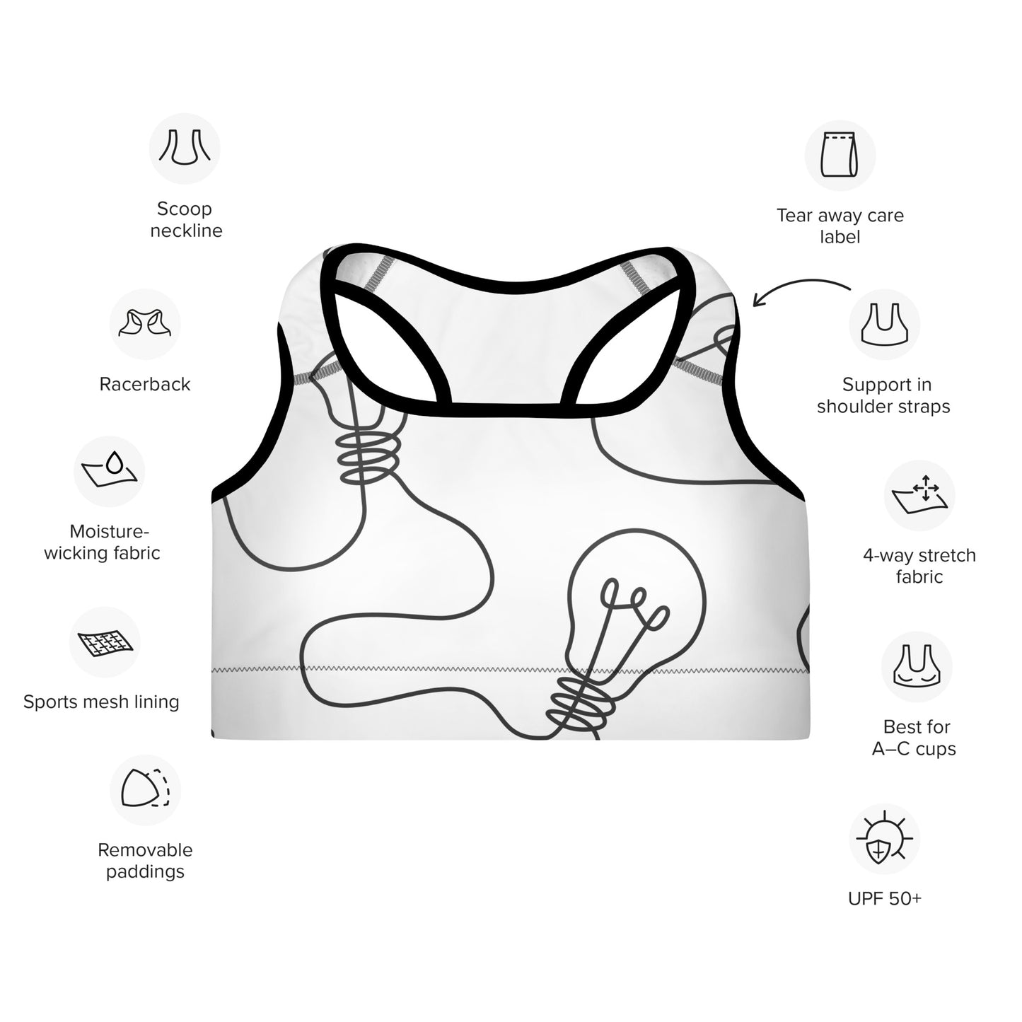 Sujetador deportivo relleno"Hage"