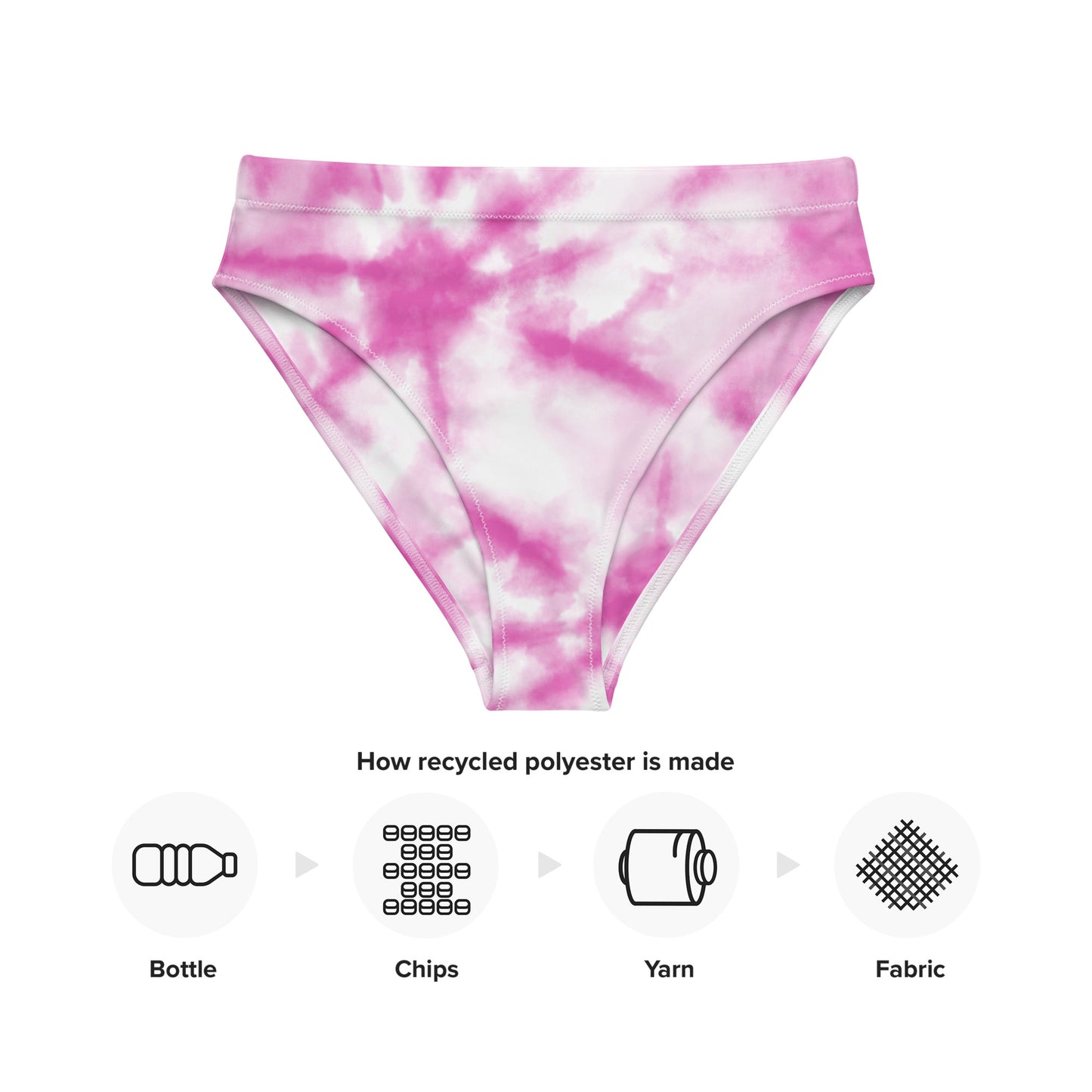 Braguita bikini reciclada talle alto all over"Zelen"