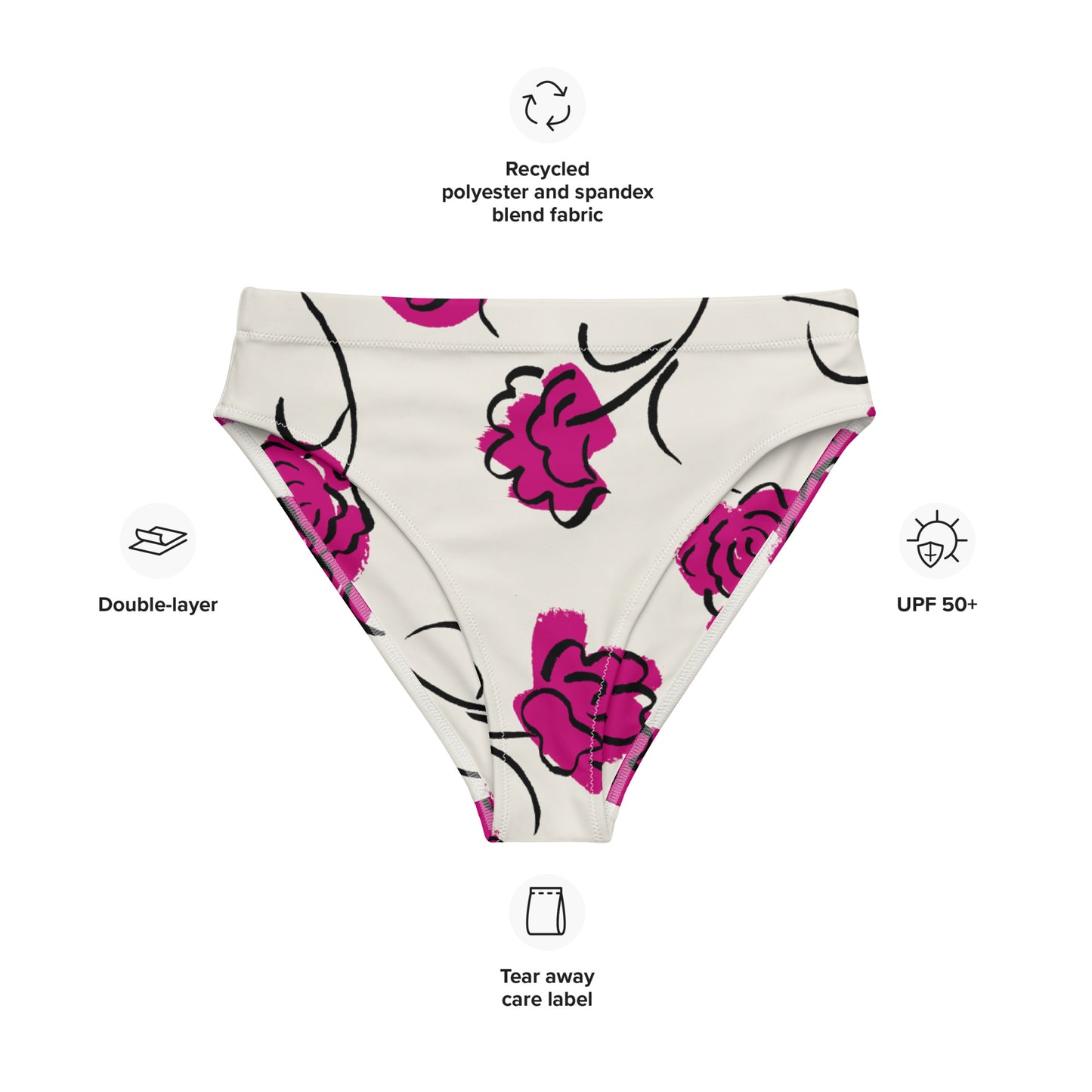 Braguita bikini reciclada talle alto all over"Balti"