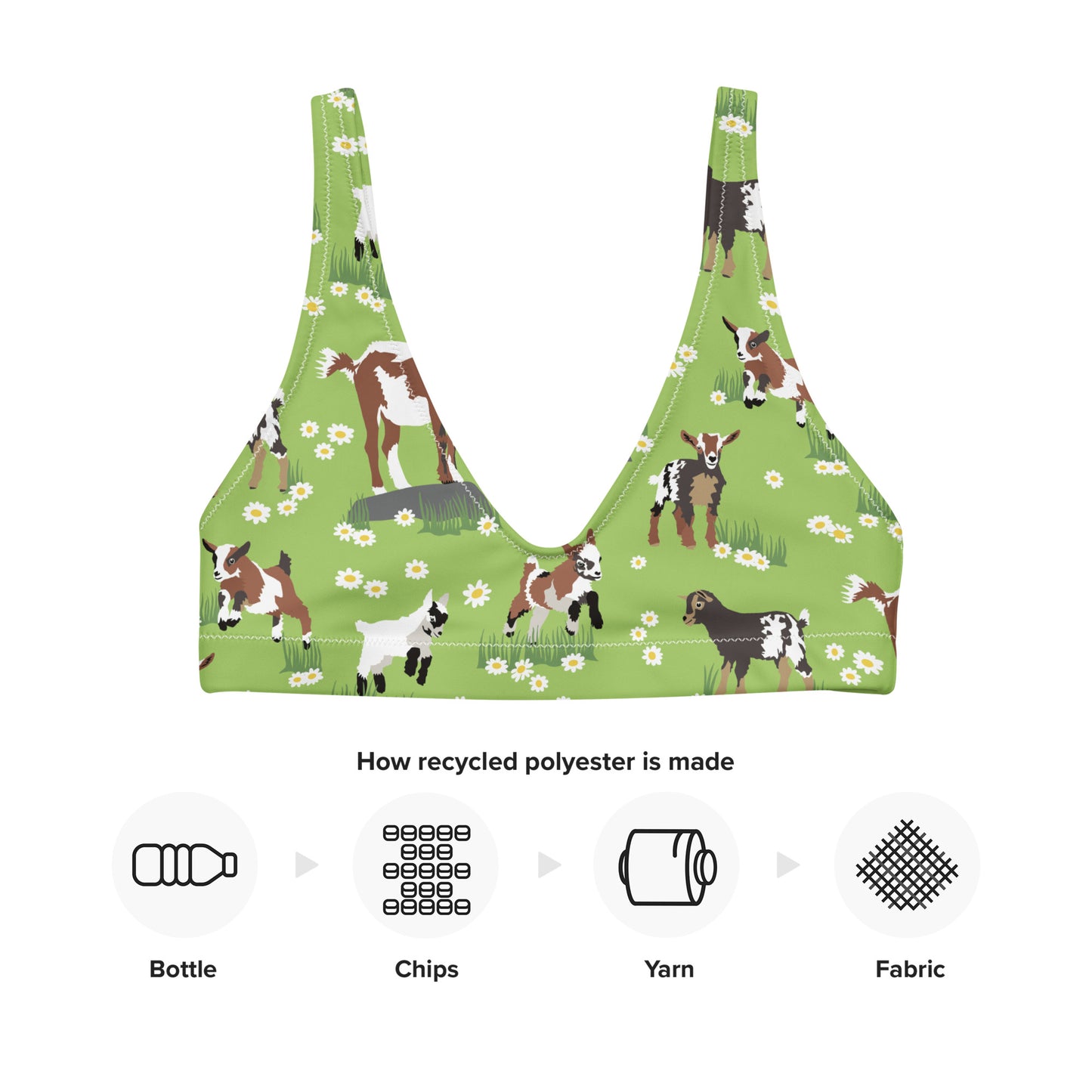 Sujetador bikini reciclado con relleno all over"Belgo"