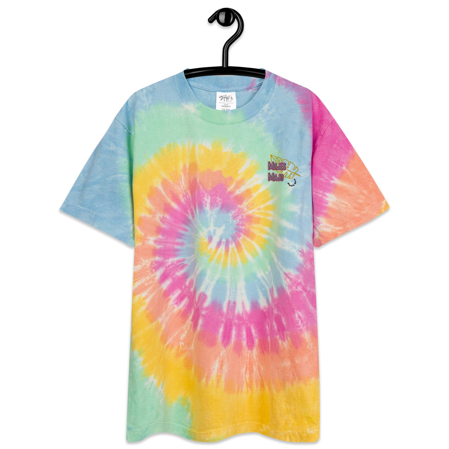 Camiseta oversize con efecto tie dye"logo majesmajo"