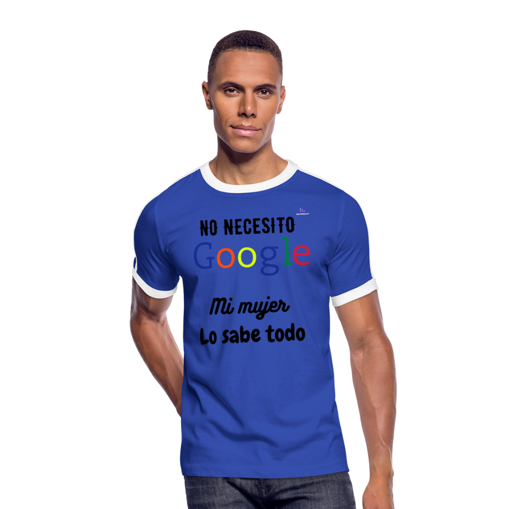 Camisa Mi mujer lo sabe todo - azul/blanco