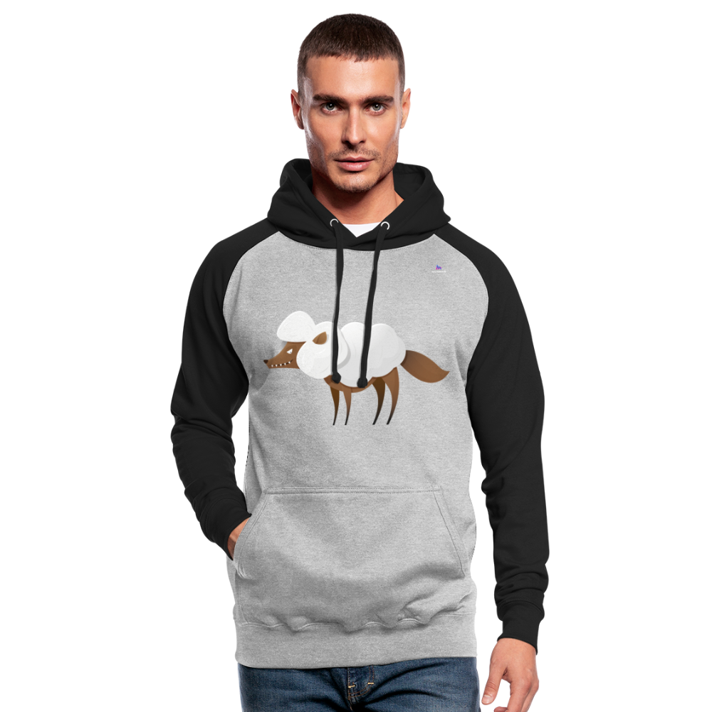 Sudadera con capucha Wolf - gris jaspeado/negro