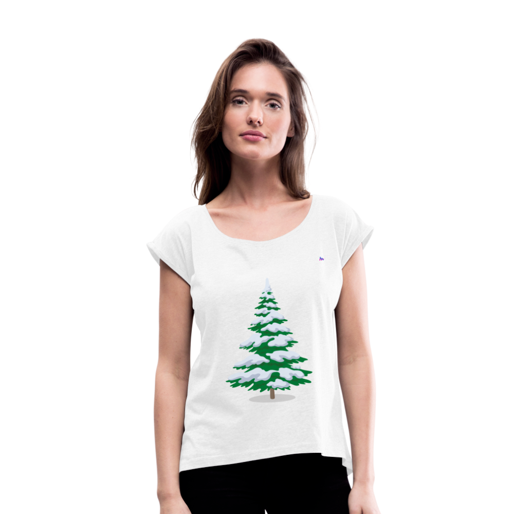 Camiseta con manga enrollada "Arbol" - blanco