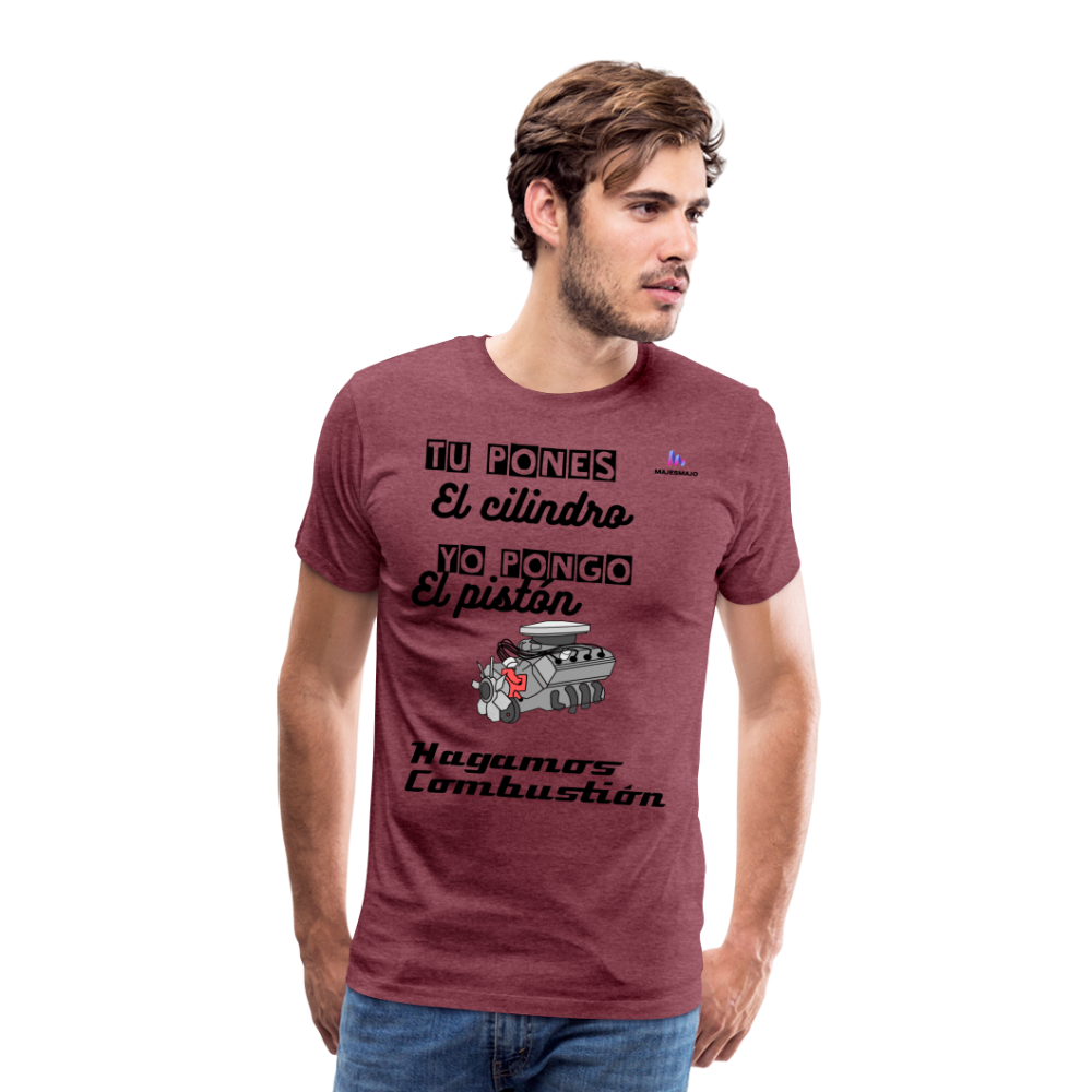 Camisa premium motor - rojo bordeaux salpicado