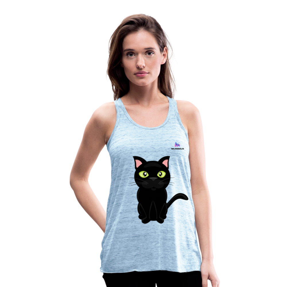 Camisa sin mangas gato - azul jaspeado