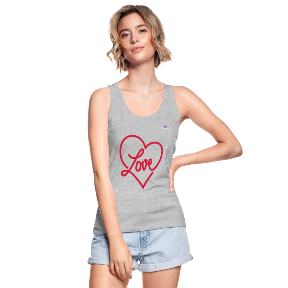 Camisa sin mangas ecológica love - gris jaspeado