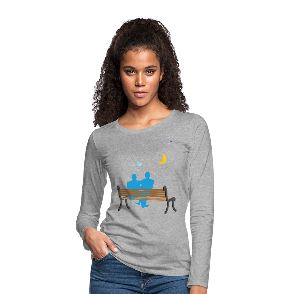 Camisa manga larga "schwules Paar" - gris jaspeado