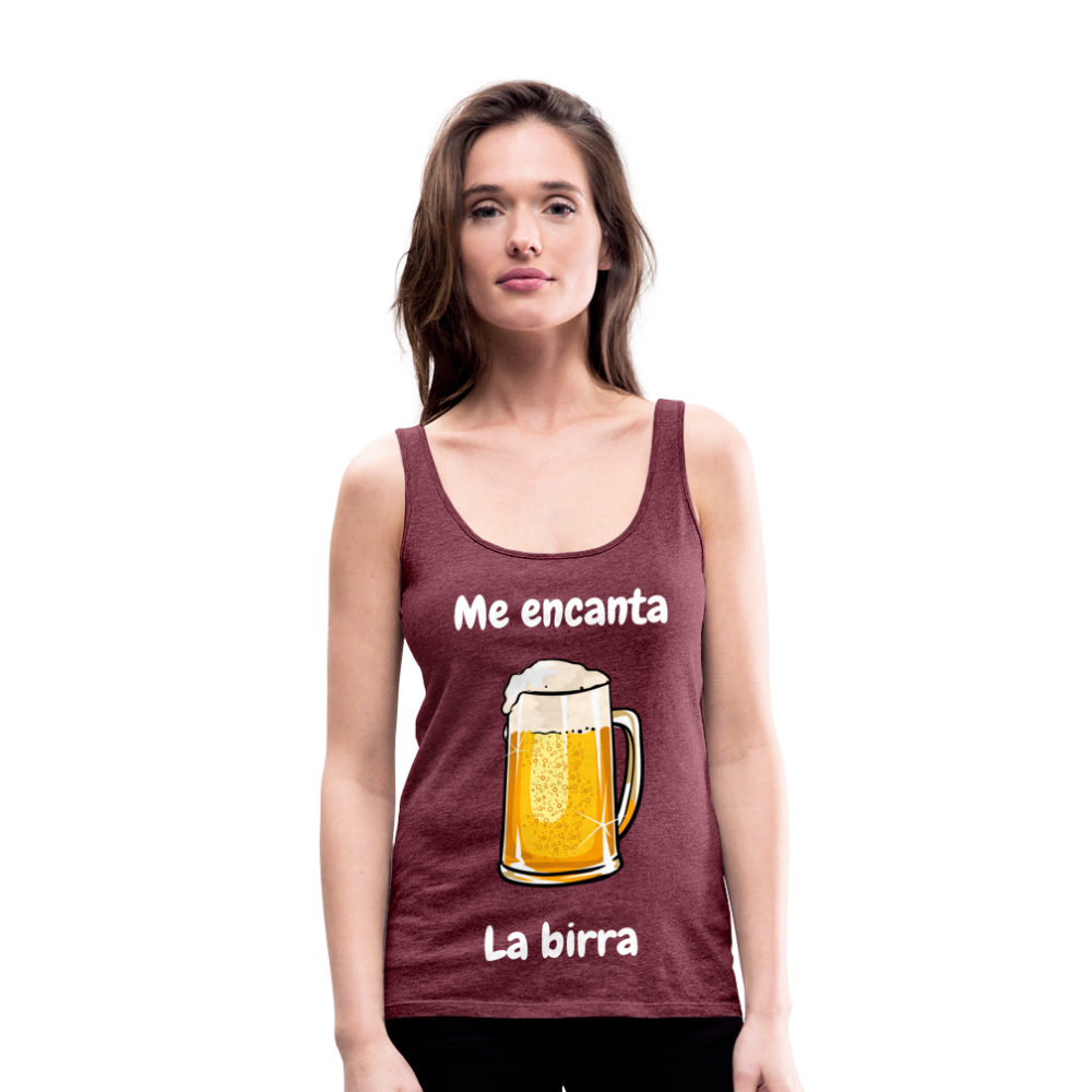 Camisa sin mangas me encanta la birra - rojo bordeaux salpicado