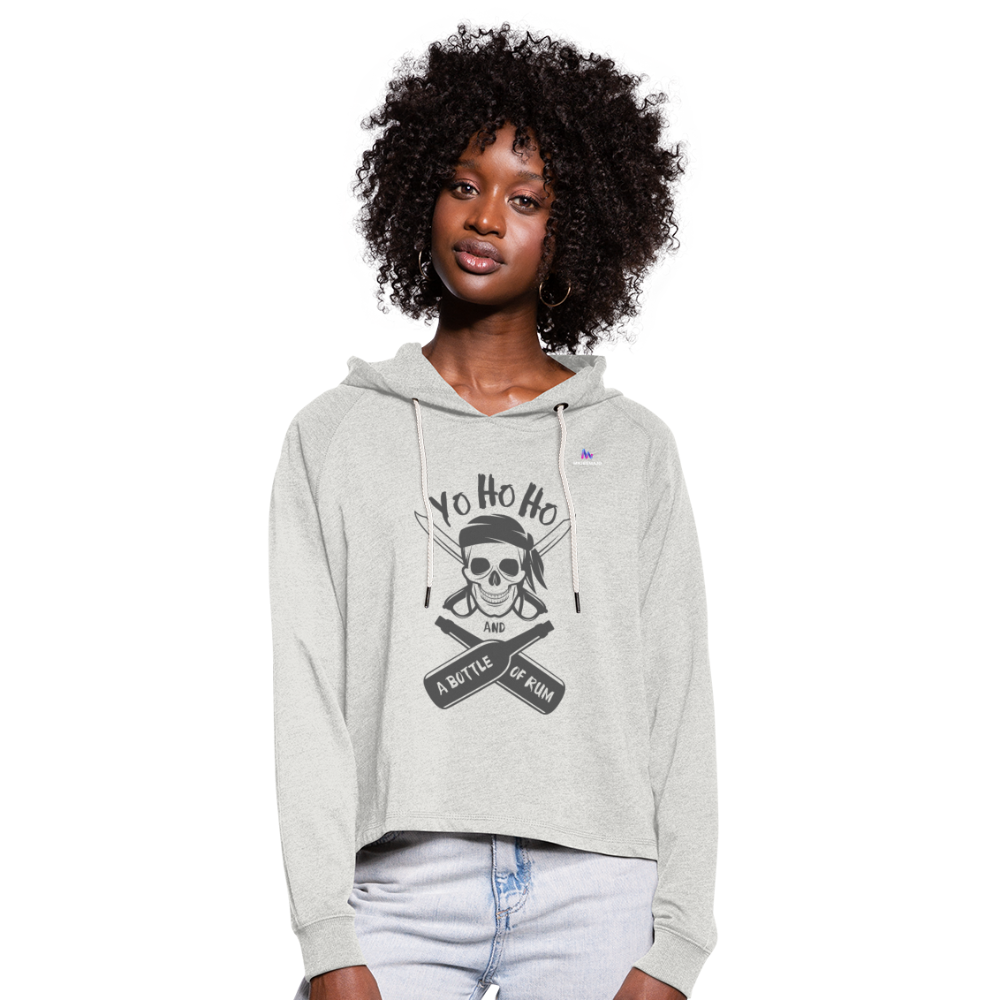 Sudadera cropped "Pirate" - beige jaspeado