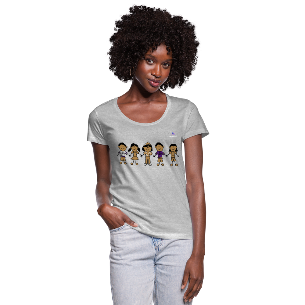 Camiseta con escote redondo "Kids" - gris jaspeado