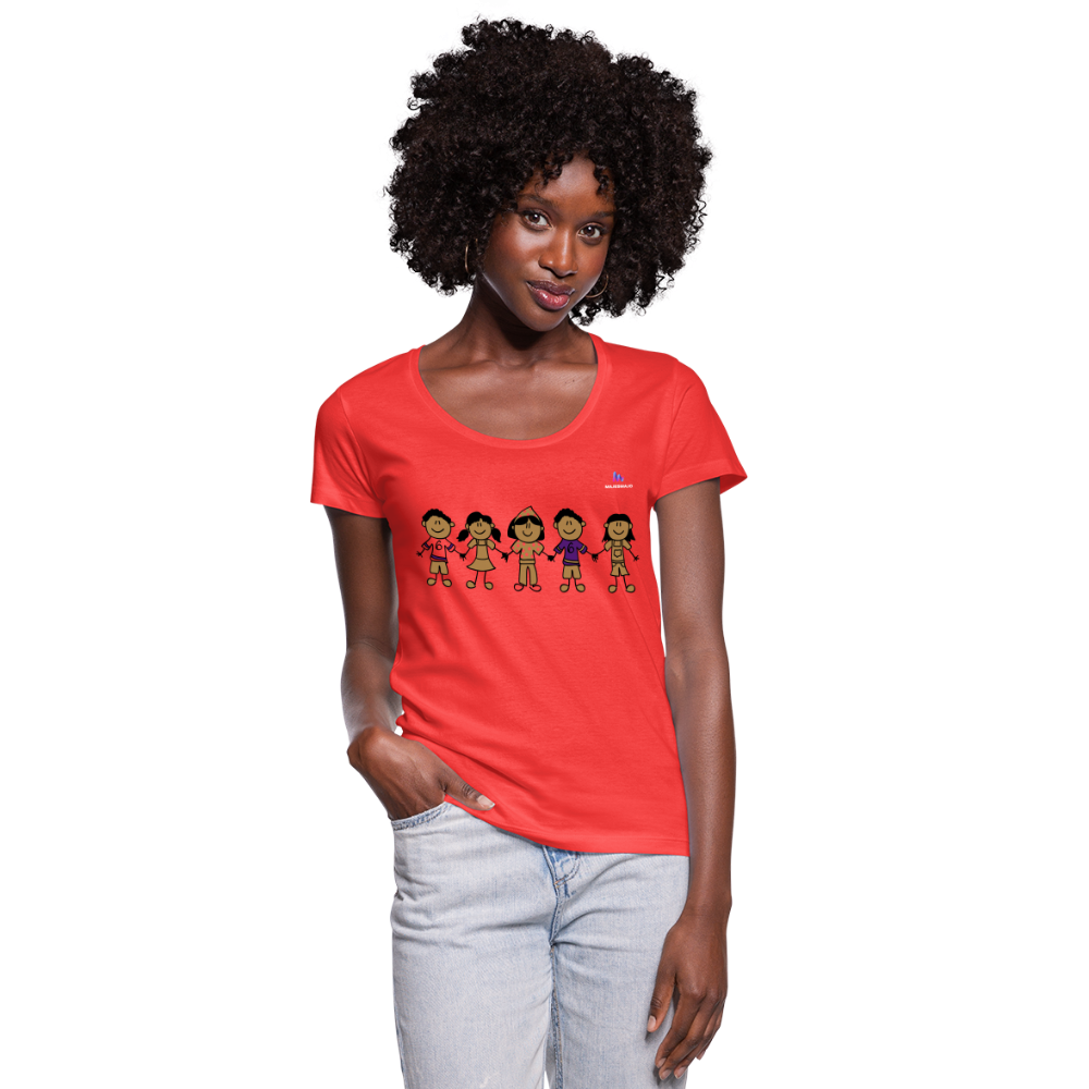 Camiseta con escote redondo "Kids" - coral