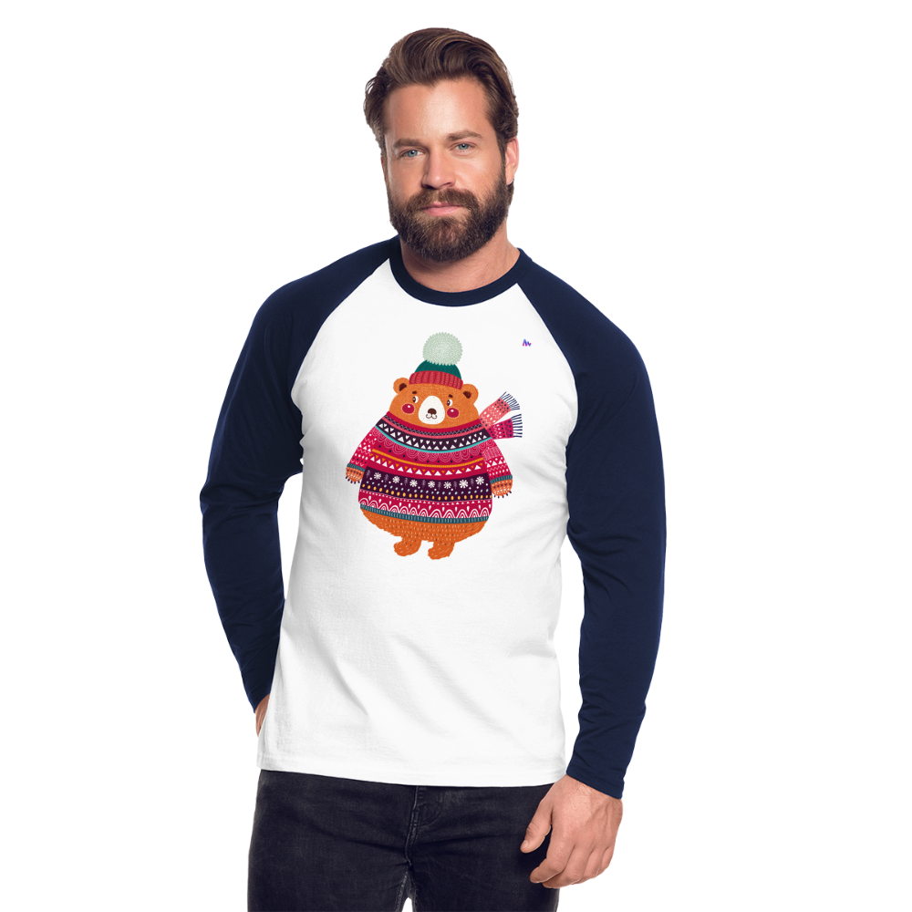 Raglan Manga larga "Christmas Bear" - blanco/azul marino