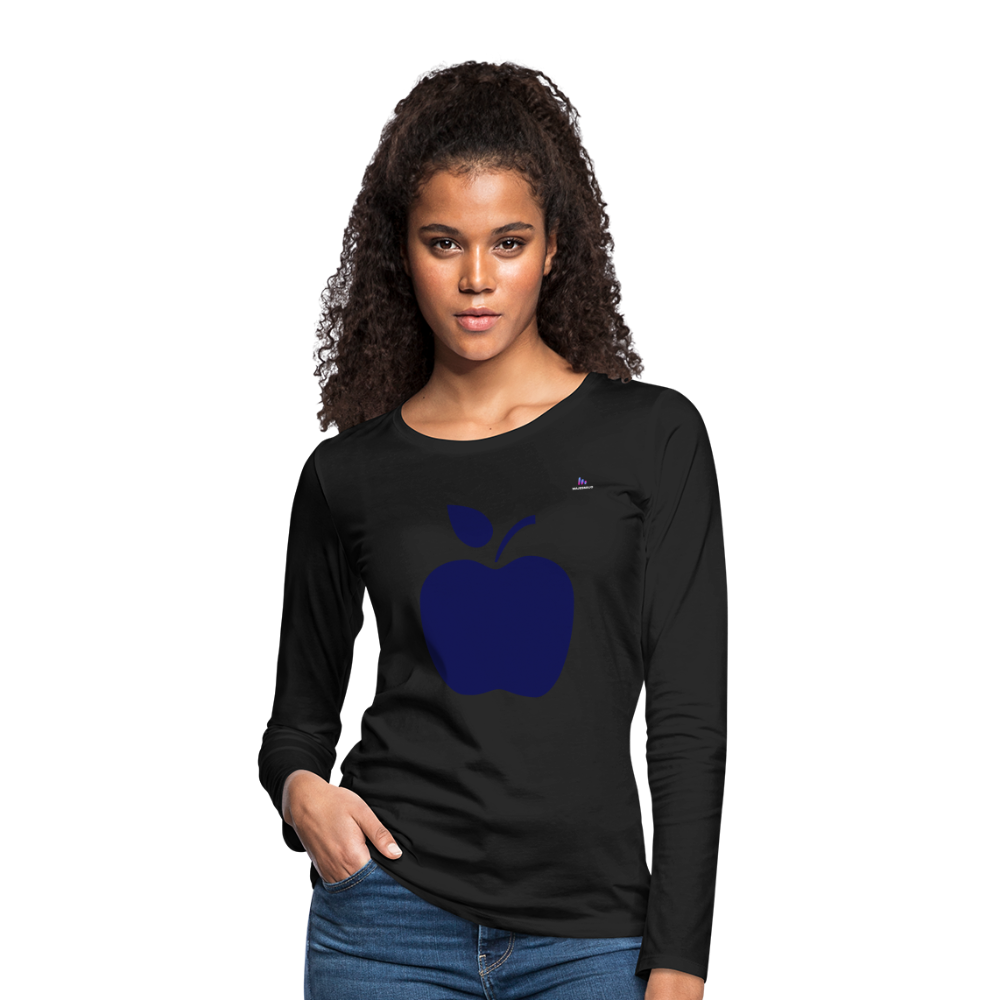 Women's Premium Longsleeve Shirt "apple" - negro