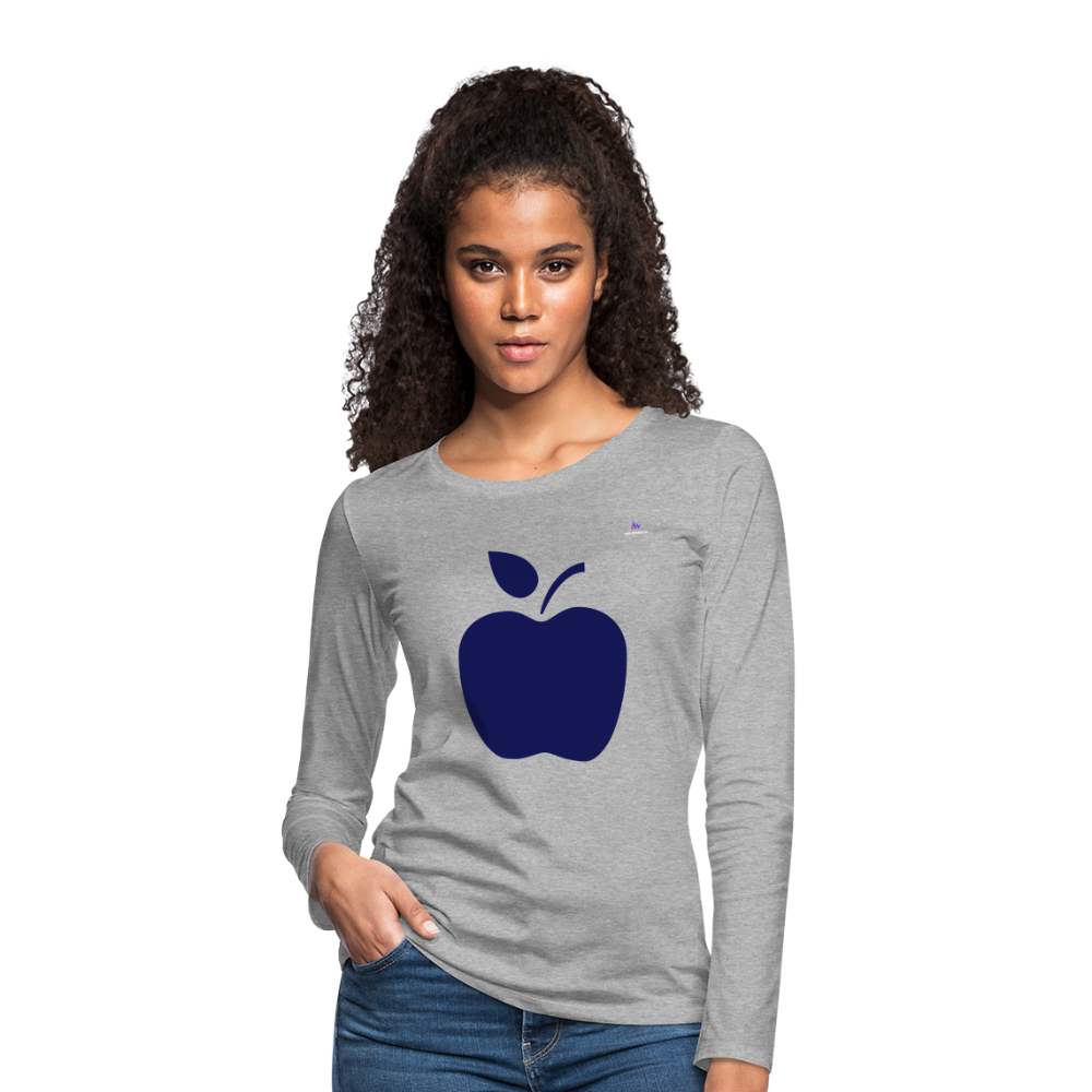 Women's Premium Longsleeve Shirt "apple" - gris jaspeado