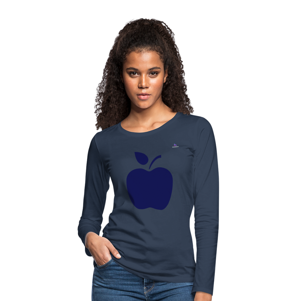 Women's Premium Longsleeve Shirt "apple" - azul marino