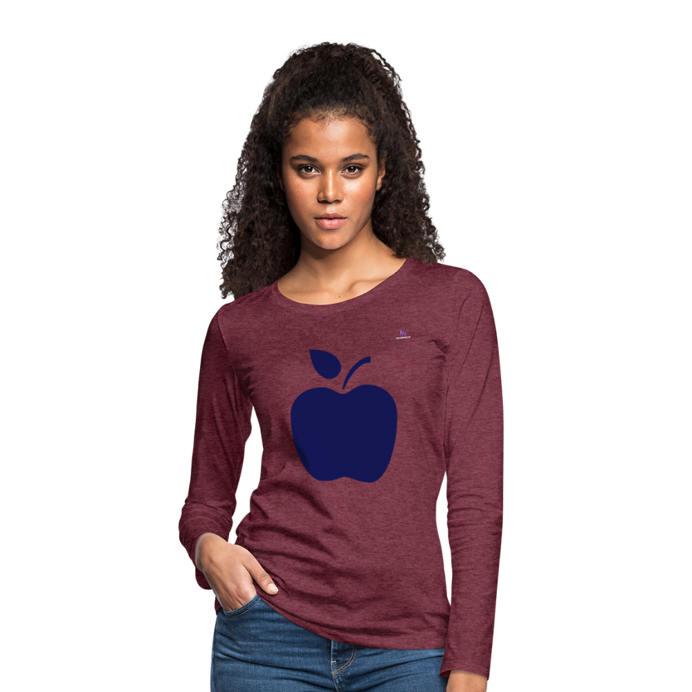 Women's Premium Longsleeve Shirt "apple" - rojo bordeaux salpicado