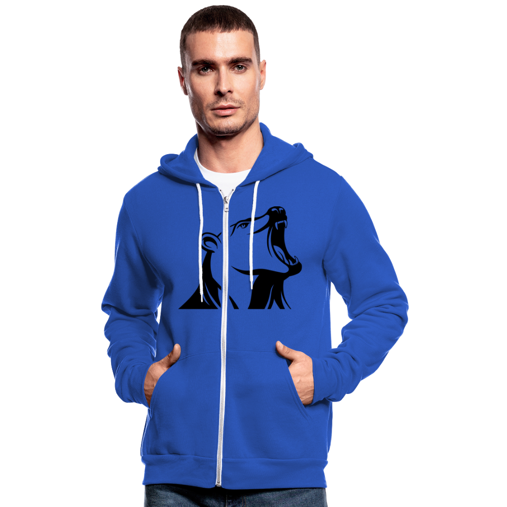 Unisex Hooded Jacket by Bella + Canvas "Football 3" - azul intenso