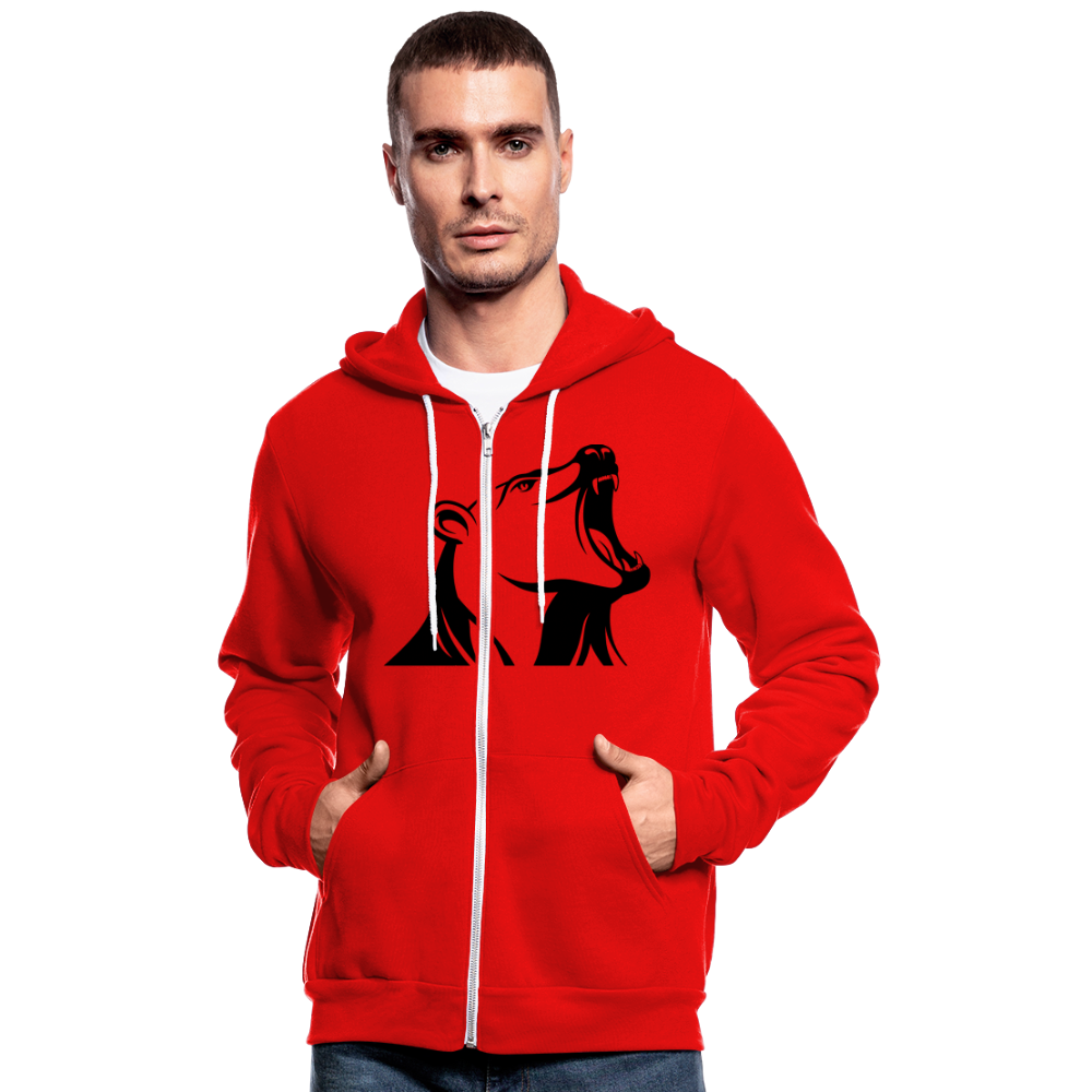 Unisex Hooded Jacket by Bella + Canvas "Football 3" - rojo clásico