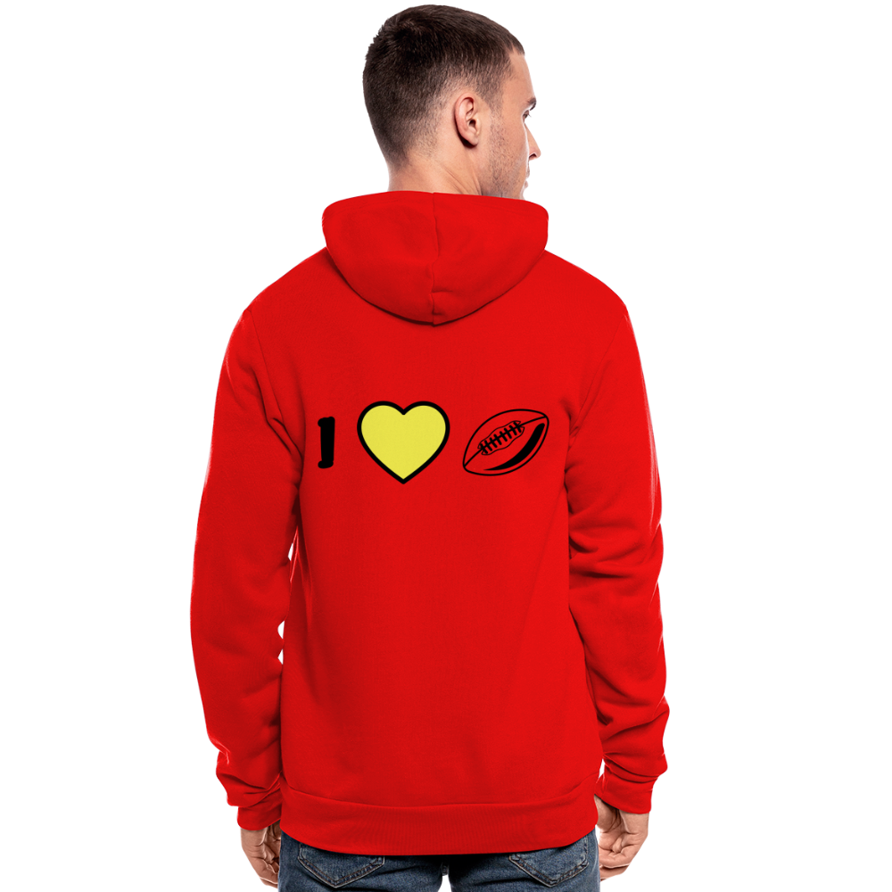 Unisex Hooded Jacket by Bella + Canvas "Football 3" - rojo clásico