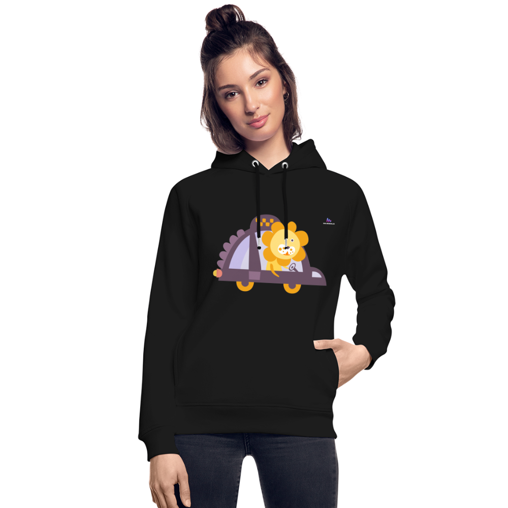 Sudadera con capucha ecológica unisex de Stanley & Stella"Lion with feathers" - black