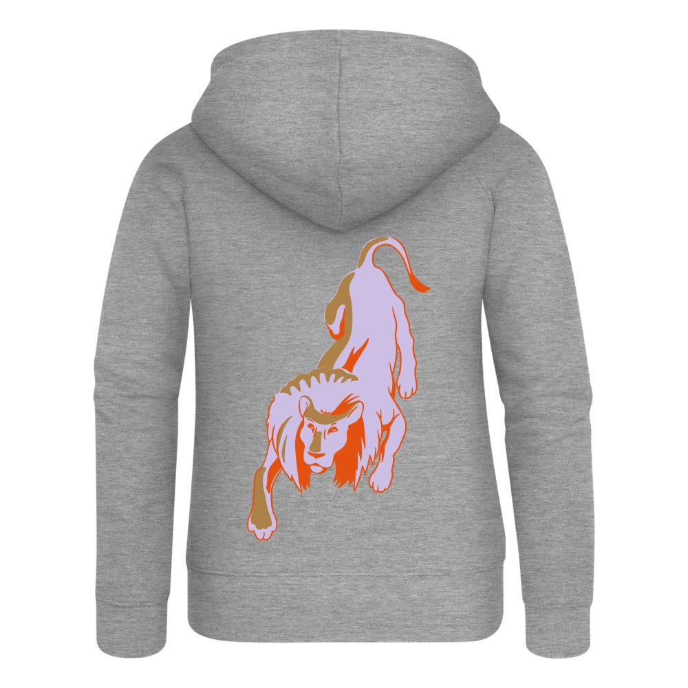 Chaqueta con capucha premium"Lion" - heather grey