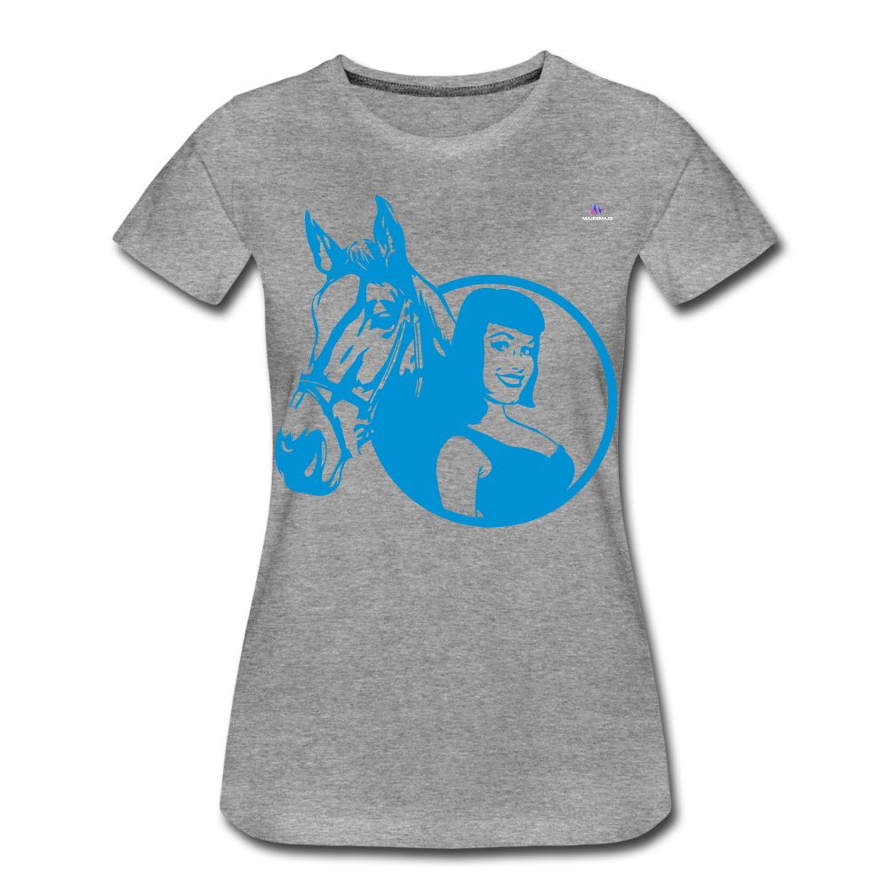 Camiseta premium"Girl with horse" - heather grey