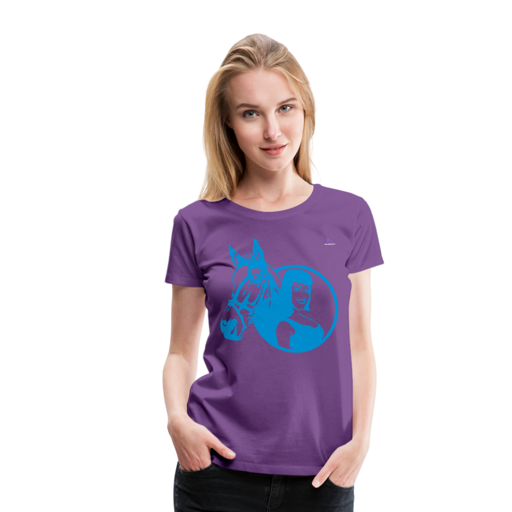 Camiseta premium"Girl with horse" - purple