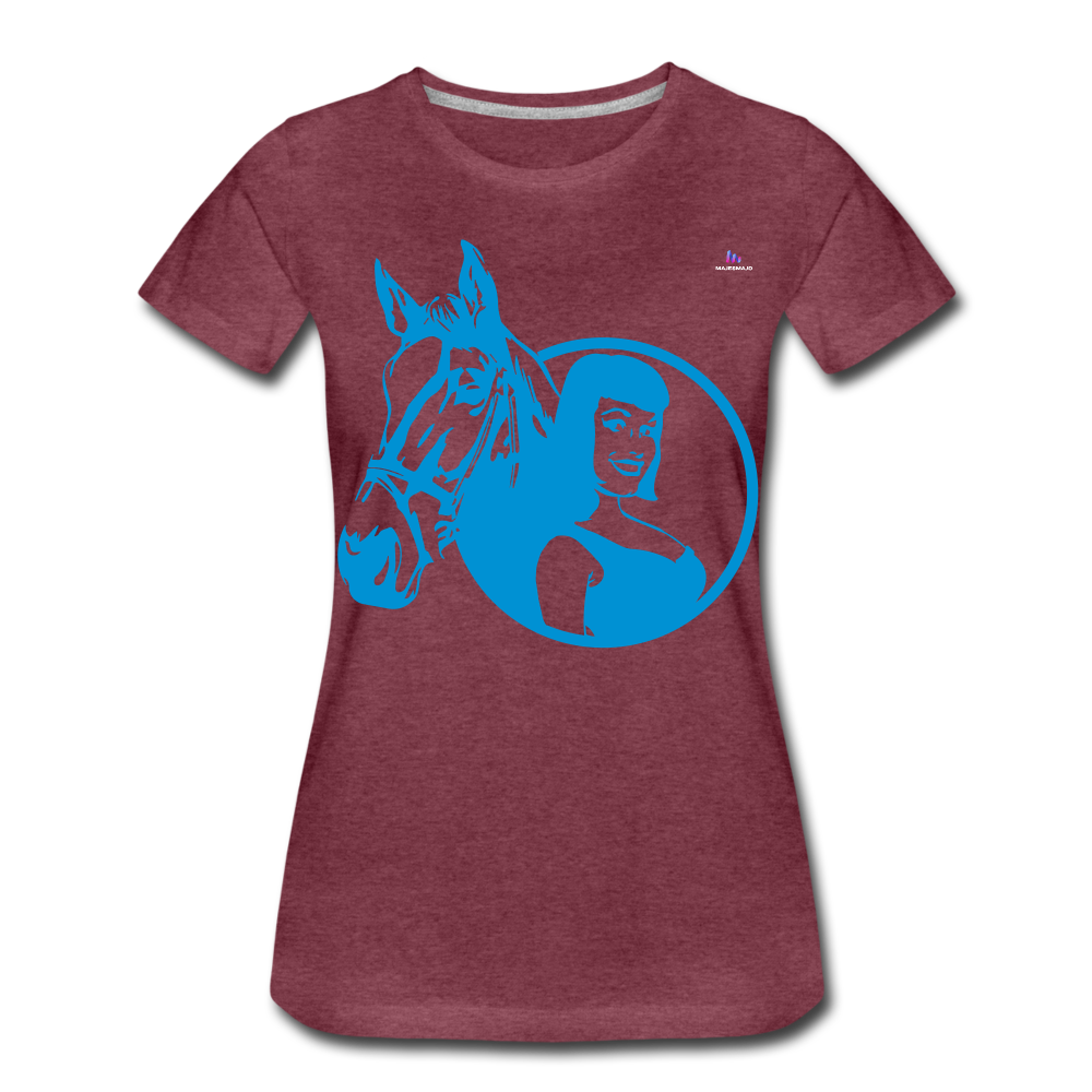Camiseta premium"Girl with horse" - heather burgundy