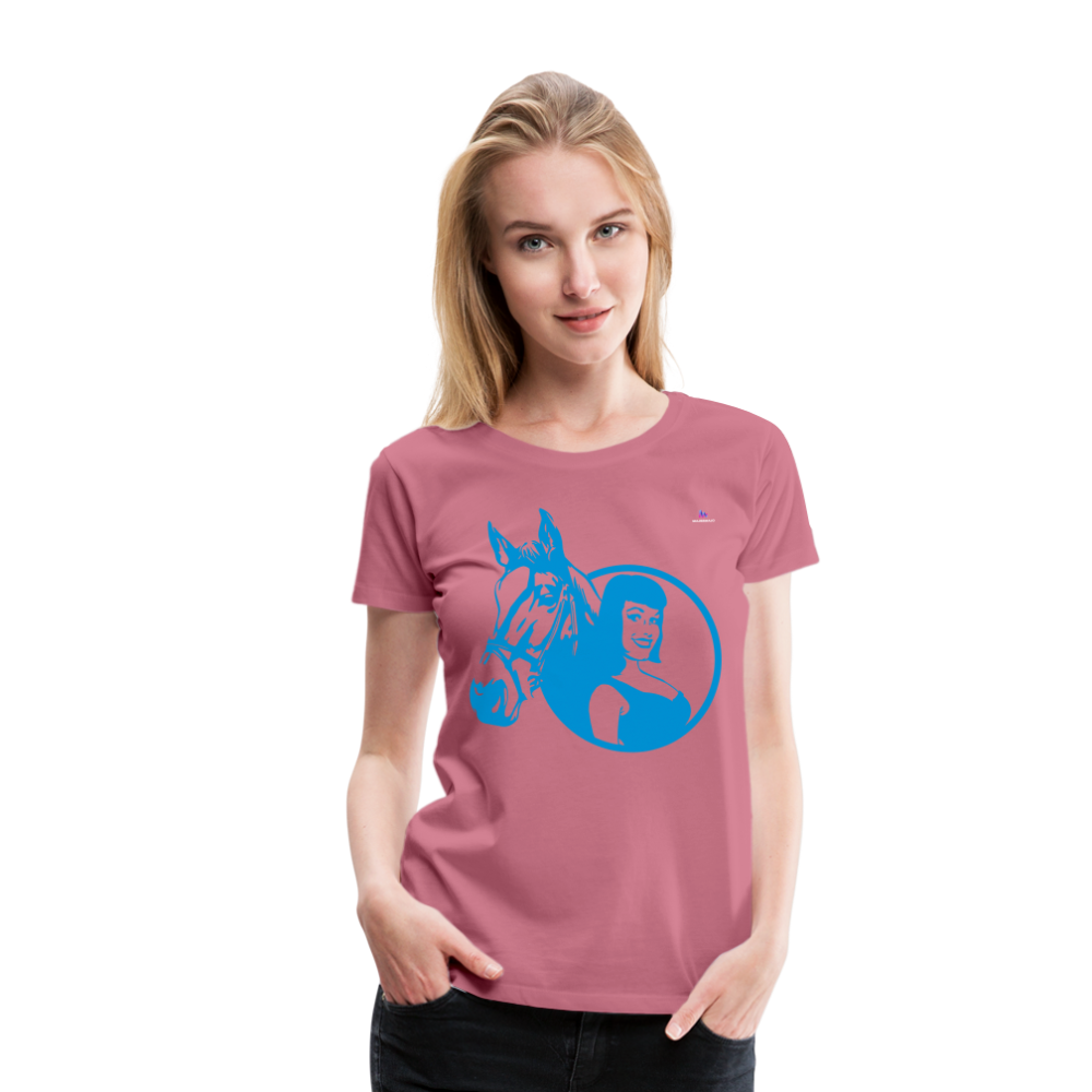 Camiseta premium"Girl with horse" - mauve