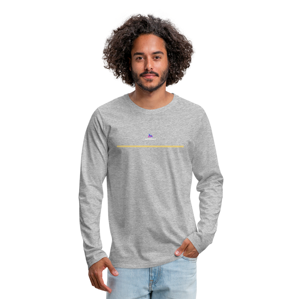 Camiseta de manga larga premium"line" - heather grey
