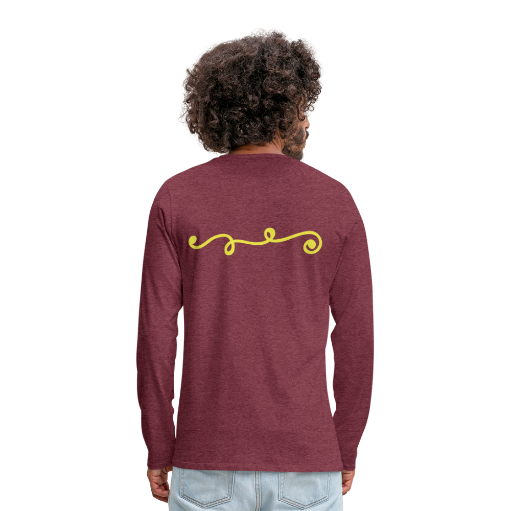 Camiseta de manga larga premium"line" - heather burgundy
