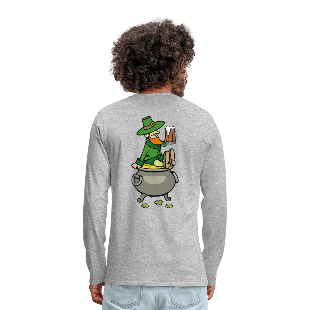 Camiseta de manga larga premium"pot of gold" - heather grey