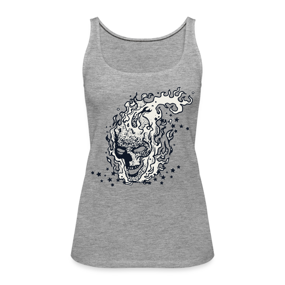 Camiseta de tirantes premium mujer"skull" - heather grey