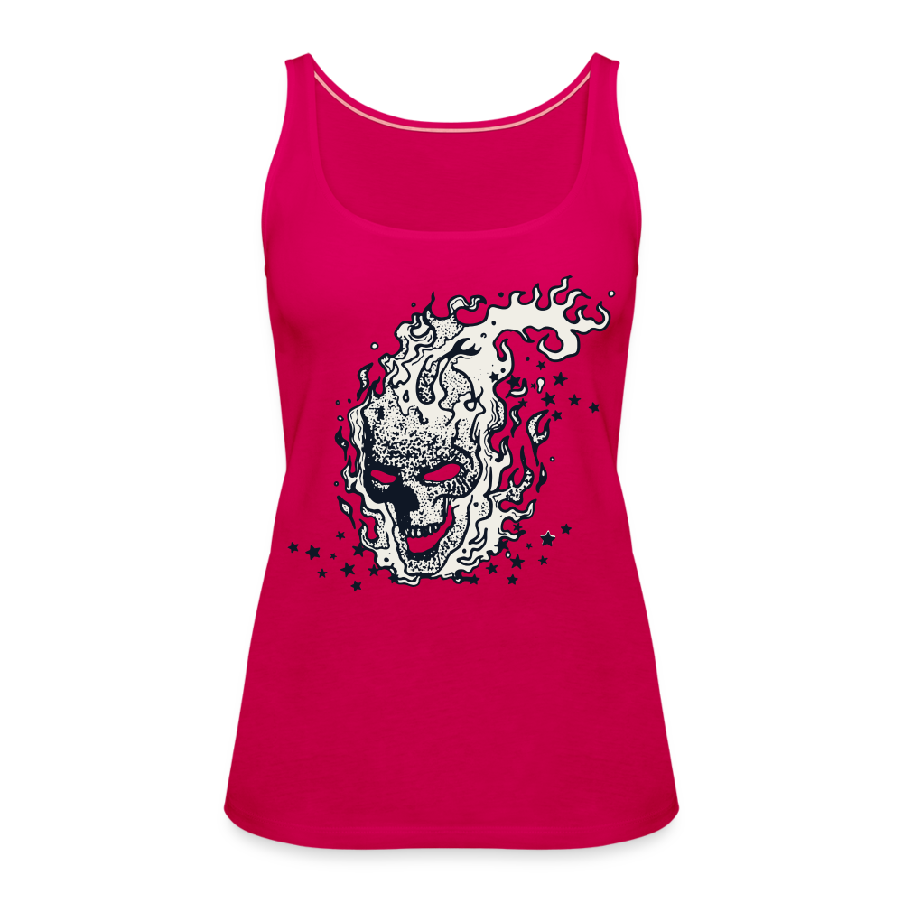 Camiseta de tirantes premium mujer"skull" - dark pink