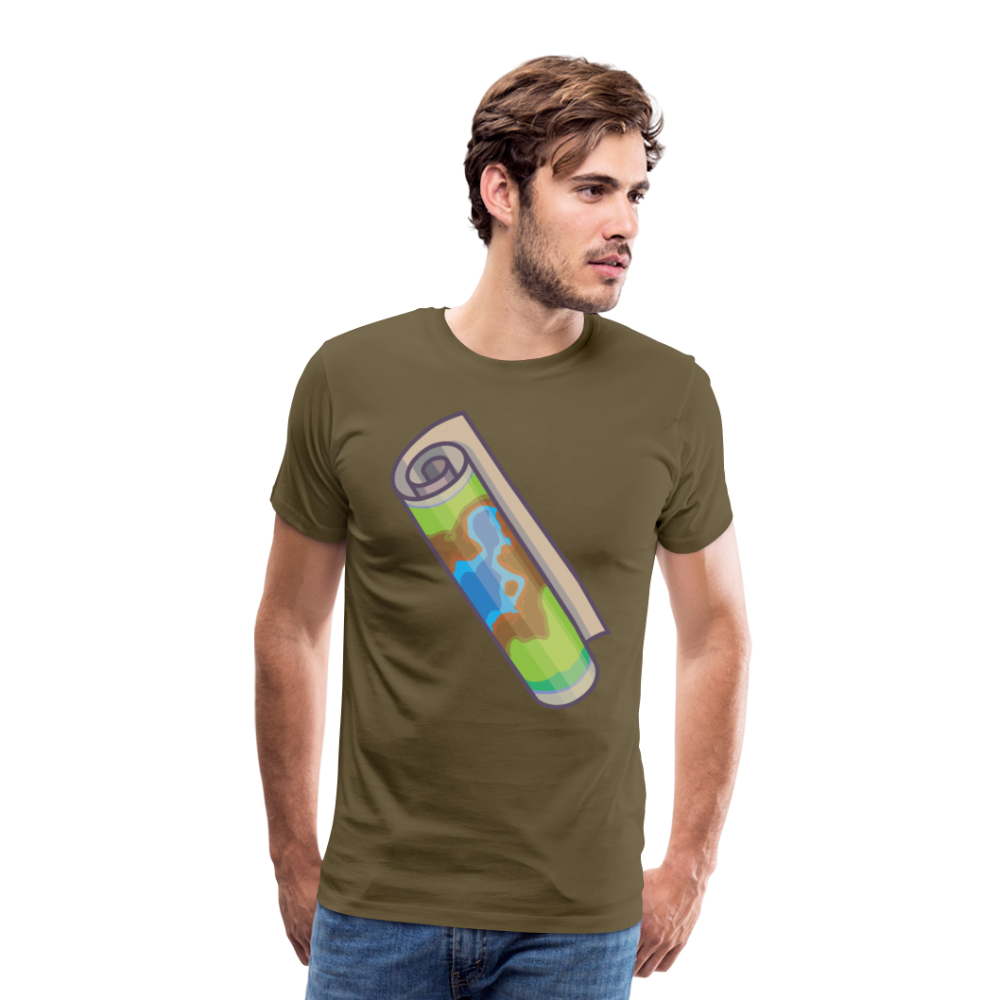 Camiseta premium hombre"Camping" - khaki