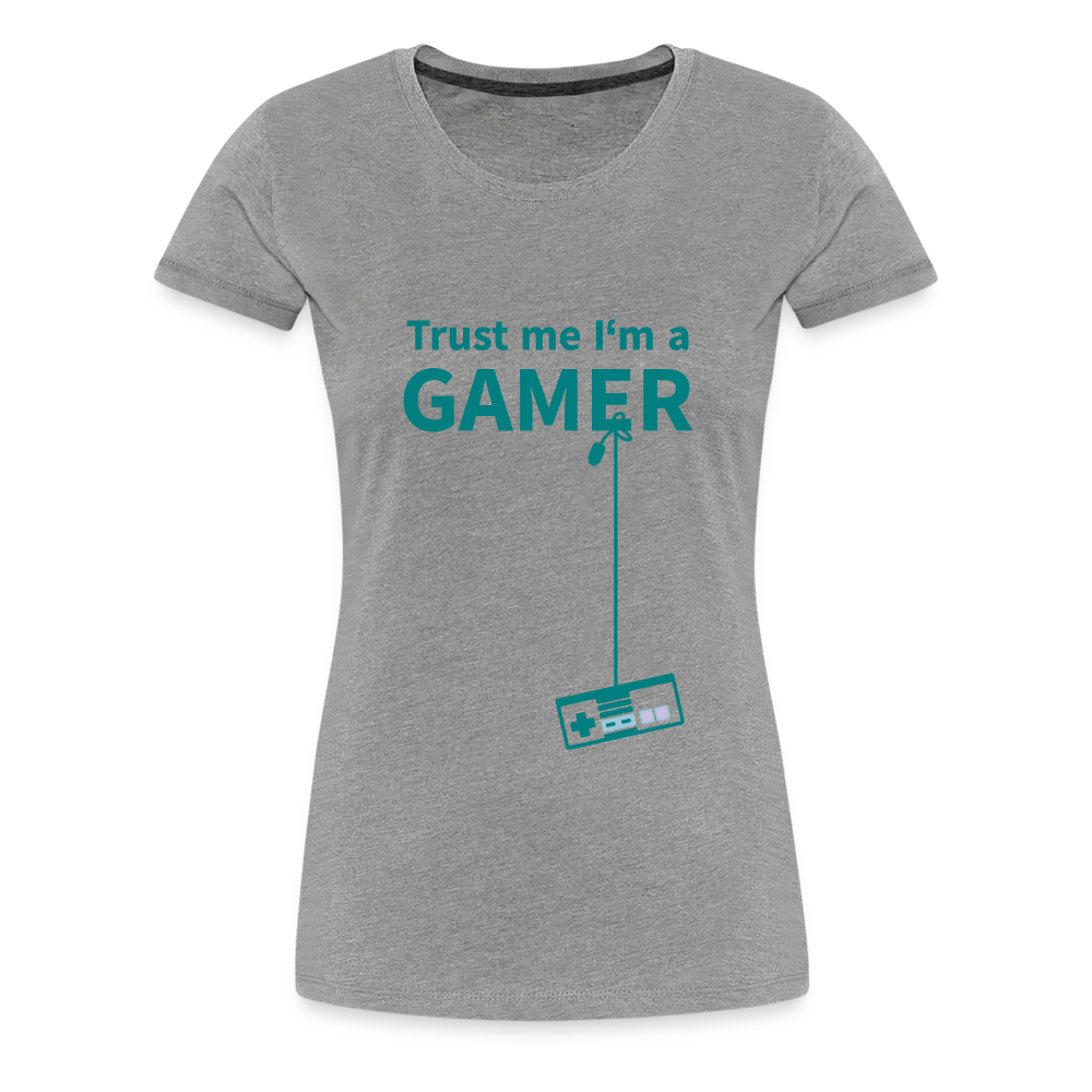 Camiseta premium mujer"Gamer 3" - heather grey