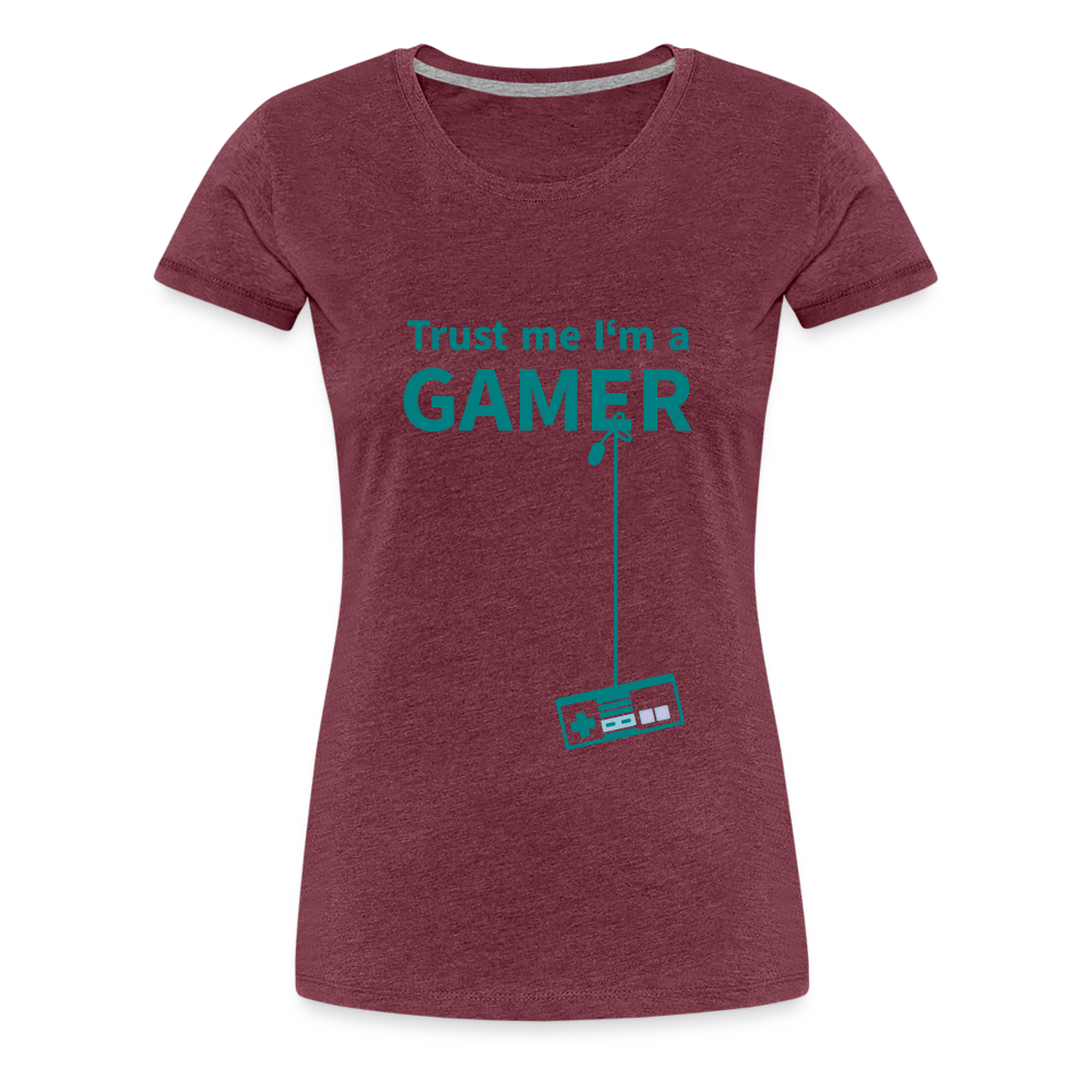 Camiseta premium mujer"Gamer 3" - heather burgundy
