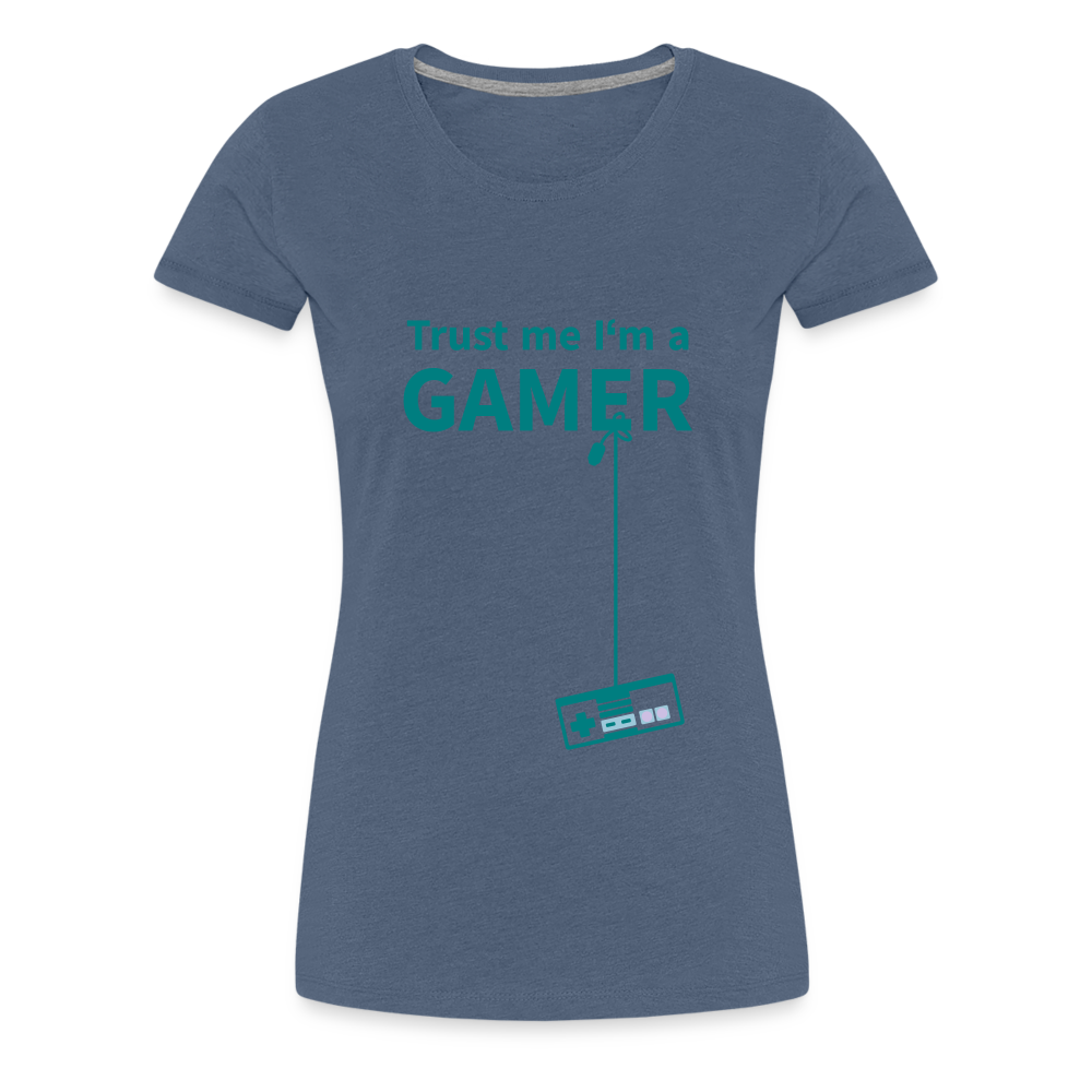 Camiseta premium mujer"Gamer 3" - heather blue