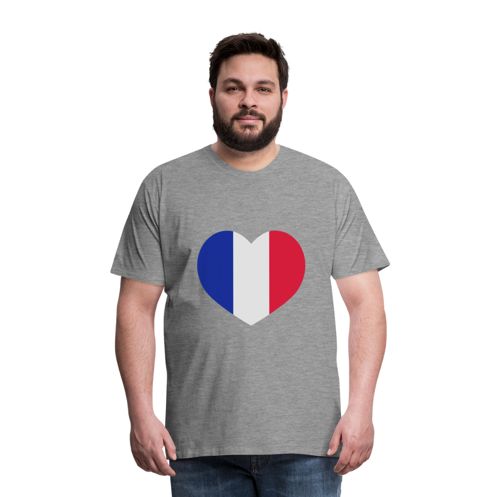 Camiseta premium hombre"love french futbol" - heather grey