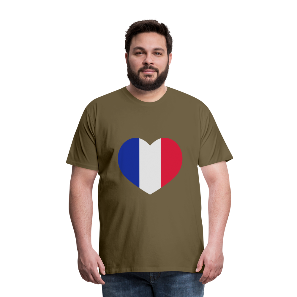 Camiseta premium hombre"love french futbol" - khaki