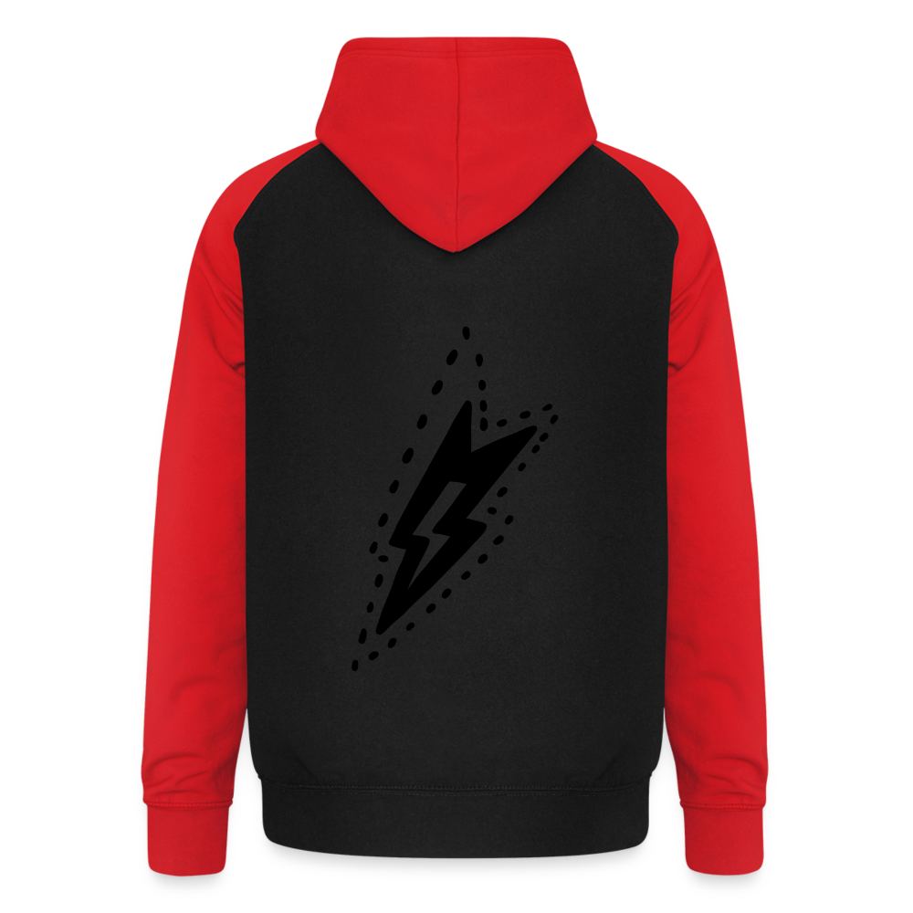 Sudadera con capucha de béisbol unisex"guitarist deer" - black/red