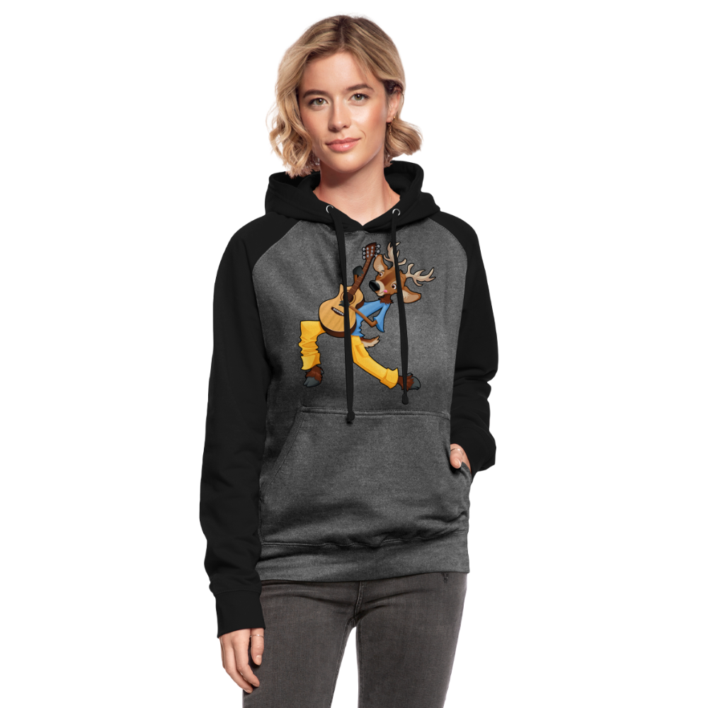 Sudadera con capucha de béisbol unisex"guitarist deer" - graphite/black