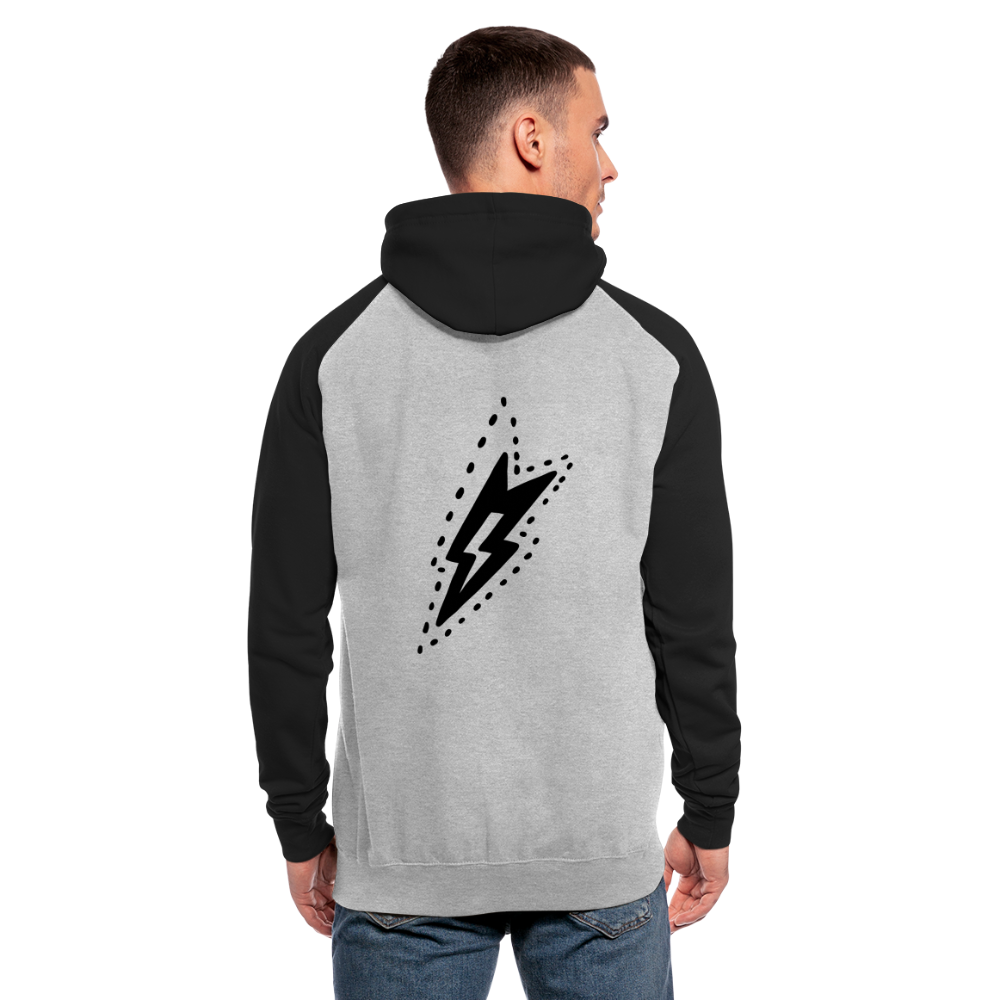 Sudadera con capucha de béisbol unisex"guitarist deer" - heather grey/black
