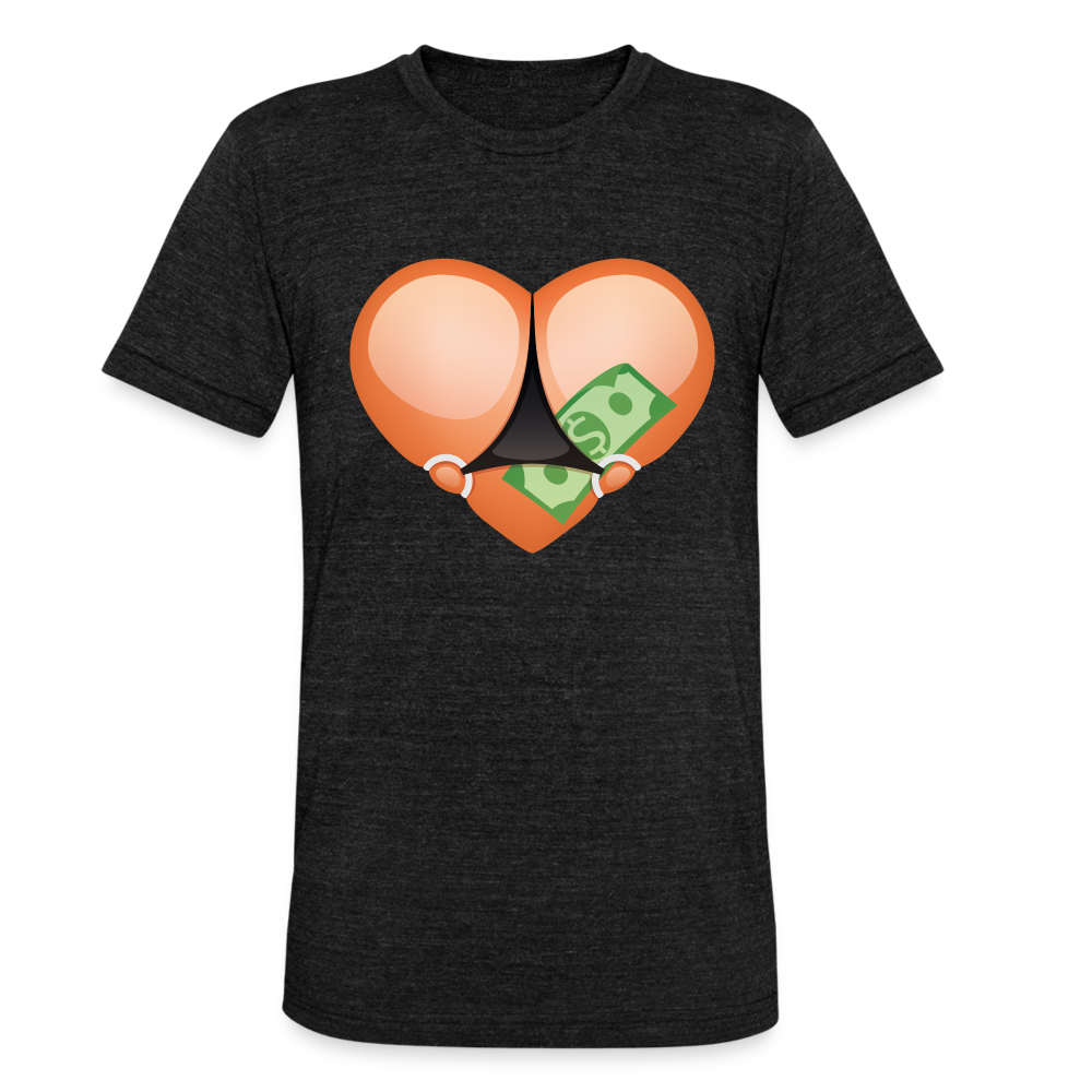 Camiseta Tri-Blend unisex de Bella + Canvas"Stripper heart" - heather black