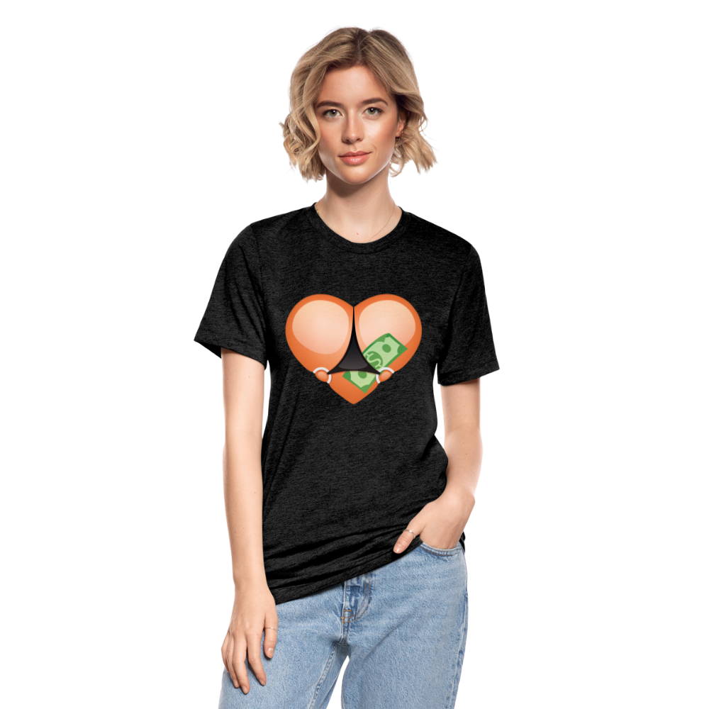 Camiseta Tri-Blend unisex de Bella + Canvas"Stripper heart" - heather black