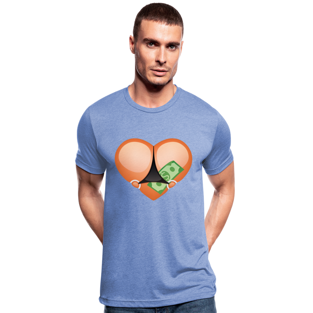 Camiseta Tri-Blend unisex de Bella + Canvas"Stripper heart" - heather blue
