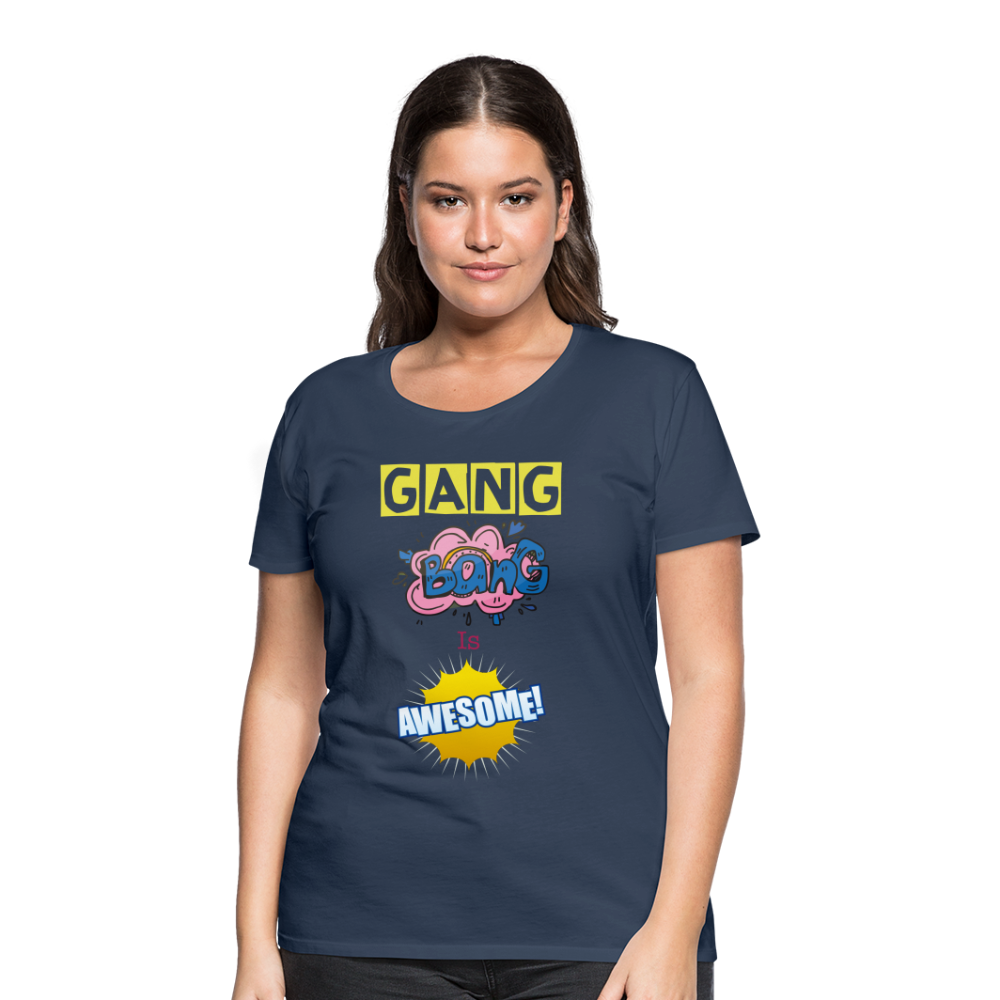 Camiseta premium mujer"gang bang" - navy